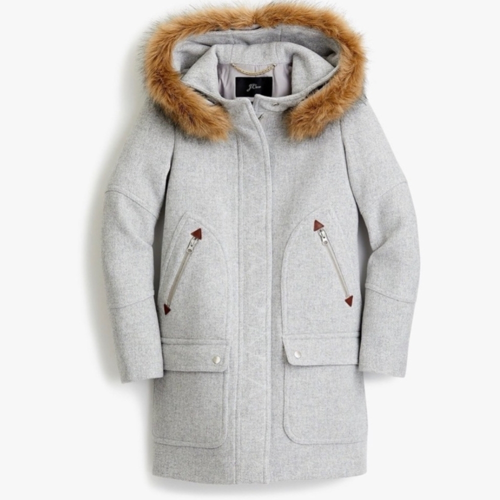 NWT J.CREW Italian Stadium-Cloth Coat by Nello Gori (Size 12P)